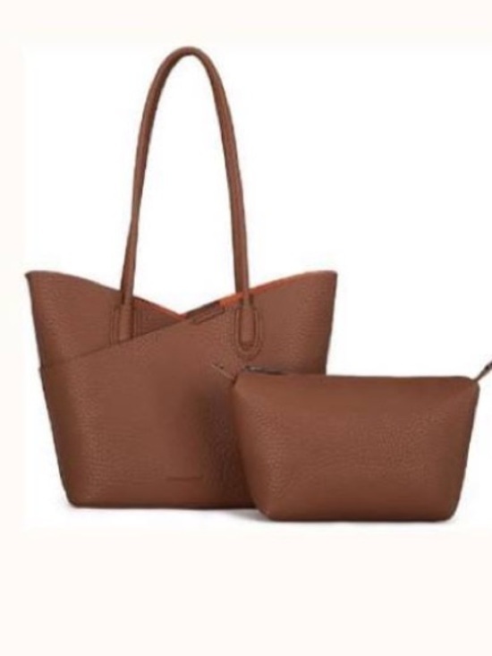 Handbags - Classic Women's Tote Bag Set - Brown